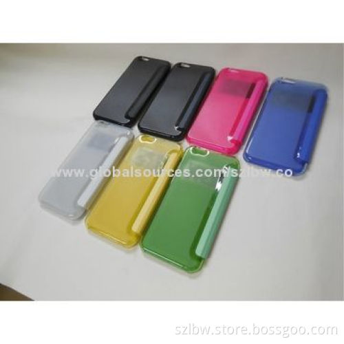 S-view Flip Leather Back Cover for iPhone 6 with Open Window Sleep Function